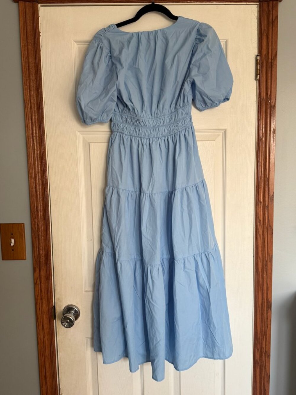 Moon River Puff Sleeve Midi Dress - Picture 6 of 7